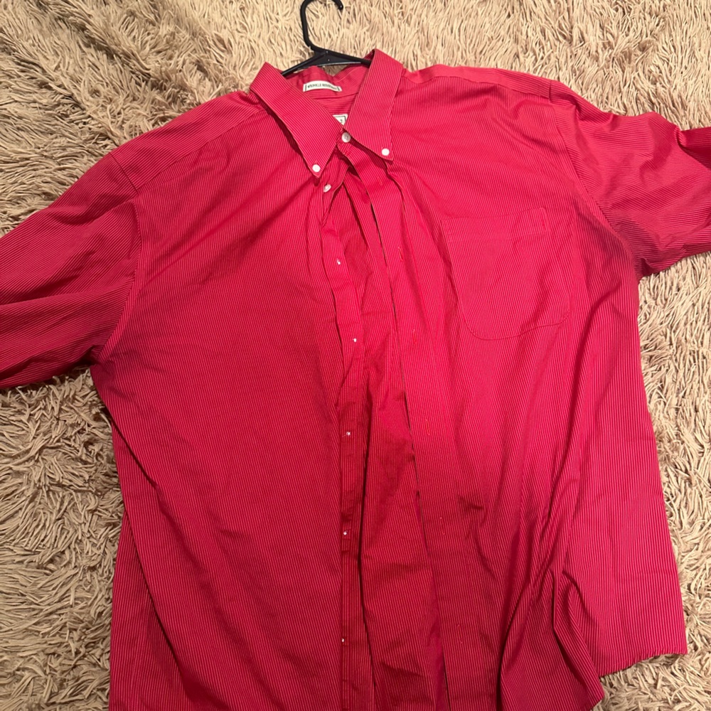 Used Eddie Bauer Dress Shirt 2XL - Red with stripes